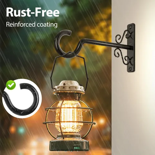 Miniatura 4 de BOLITE Colgadores de plantas, soportes colgantes de 6 pulgadas para plantas al aire libre o interior, ganchos de pared para colgar comederos