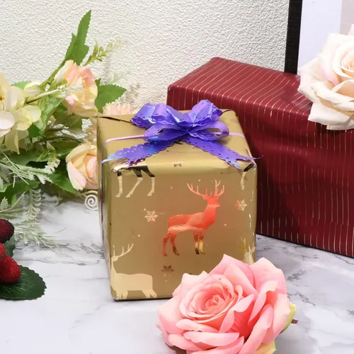 Miniatura 6 de PATIKIL Lazos iridiscentes de 2.2 pulgadas, paquete de 40 lazos de cuerda para envolver regalos, corbatín decorativo para bodas, fiestas, Azul claro