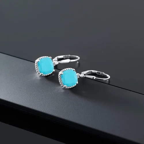 Miniatura 107 de Gem Stone King Aretes colgantes de plata de ley 925 de 0.315 pulgadas para mujer