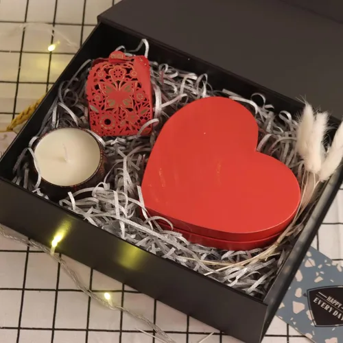 Miniatura 4 de Cajas de regalo negras con tapas, paquete de 3, caja de regalo mediana de 11 x 8 x 4 pulgadas con cinta, cajas de regalo plegables con cierre