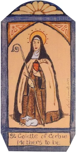 Miniatura 2 de Modern Artisans St Colette of Corbie - Placa Retablo hecha a mano, 3.25 x 6.5 pulgadas