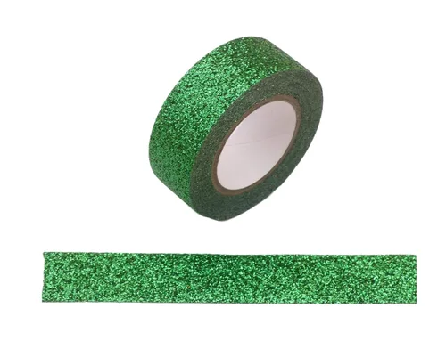 Miniatura 3 de Syntego 2 rollos de cinta Washi con purpurina decorativa para manualidades, autoadhesiva, 0.591 in x 16.4 ft (oro rosa)