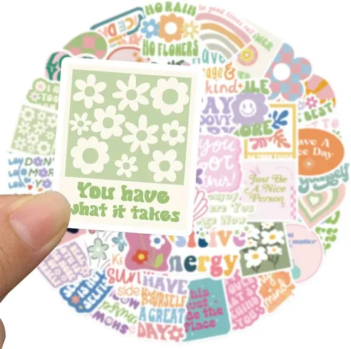 Miniatura 5 de Calcomanías inspiradoras para botellas de agua, 100 calcomanías motivacionales para portátil Kindle, rosa positivo para niñas, tablero de visión