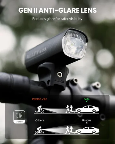 Miniatura 2 de Magicshine RN600/900 V2.0 Bike Light, USB-C Rechargeable Anti-Glare Front Bike Headlight, IPX7 Waterproof Aluminum Bicycle Light for Night Riding
