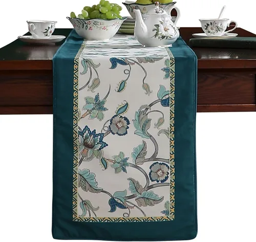 Miniatura 22 de patdrea Camino de mesa de terciopelo francés estilo granja para decoración del hogar, cocina, comedor, fiestas, cenas familiares, boda 12"*63