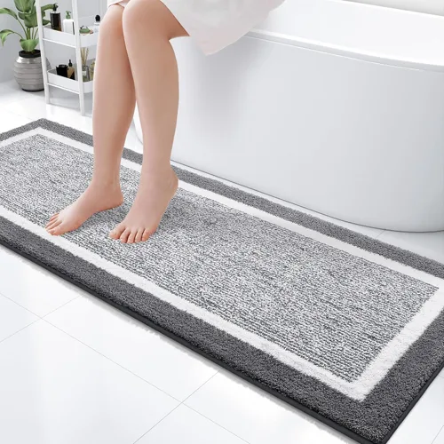 Miniatura 22 de OLANLY Alfombras de baño 24x16, tapete de baño de microfibra extra suave y absorbente, antideslizante, lavable a máquina, alfombra de baño esponjosa