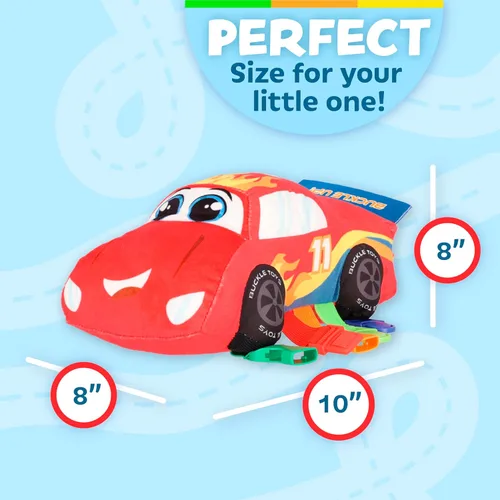 Miniatura 7 de Buckle Toys - Bullet Racecar - Desarrolla habilidades motoras finas - Juguetes de actividad de aprendizaje sensorial - Esencial de viaje en avión