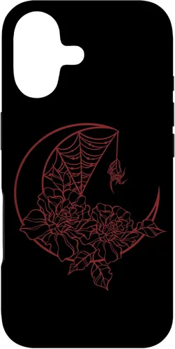 Goth Y2K Alt Fairy Grunge Emo Flower Rose Web Spider Moon Case for iPhone 17