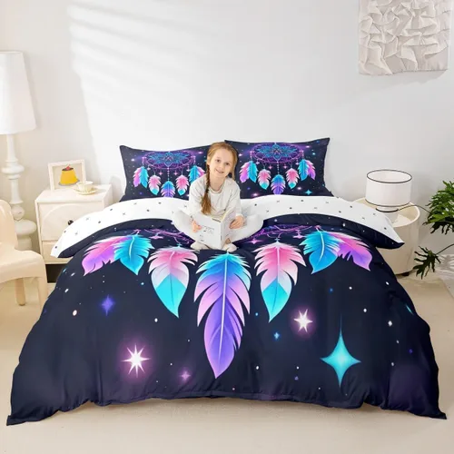 Miniatura 33 de Erosebridal Juego de ropa de cama de pingüinos, funda de edredón de animales antárticos para niños y niñas, funda de edredón estilo caricatura