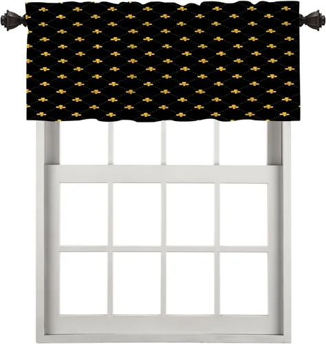 Miniatura 71 de Cortinas opacas de poliéster multicapa para cafetería, con diseño de diamantes, 2 unidades, 26 x 24 pulgadas