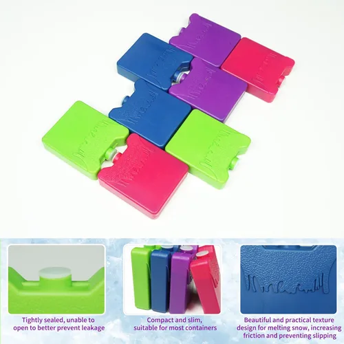 Miniatura 5 de WORLD-BIO Mini bolsas de hielo para loncheras, 8 paquetes fríos reutilizables delgados para bolsas de almuerzo y enfriadores de niños, almohadillas