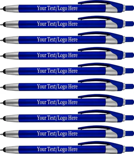 Miniatura 10 de Paquete de 300 bolígrafos personalizados con logotipo o texto, para marketing, fiestas y eventos, lápiz capacitivo 2 en 1 y bolígrafo compatible