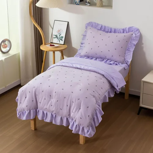 Miniatura 13 de Btargot Juego de ropa de cama ultra suave de 4 piezas para niños pequeños, juegos de edredón de corazones de amor de dibujos animados y luna Negro