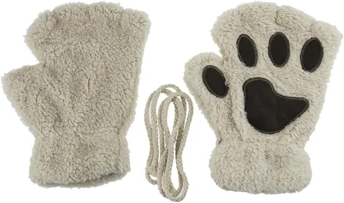 Miniatura 12 de Guantes de garra para disfraz de Halloween, medio dedo, lobo, oso, gato, guantes, guantes de piel sintética para mascarada, cosplay, utilería de mano