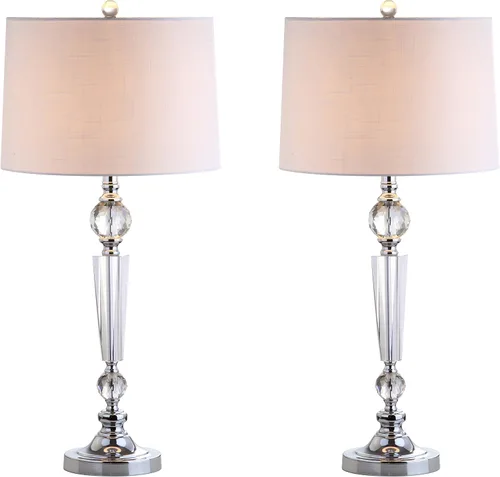Miniatura 6 de Eyely EYL2048A-SET2 Wells - Lámpara de mesa LED de cristal de 29.5 pulgadas para sala de lectura, sala de estar, oficina, dormitorio, moderna
