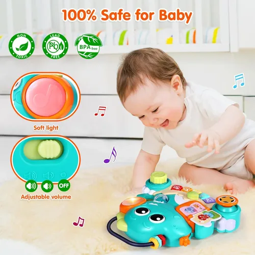 Miniatura 5 de WITALENT Juguetes para bebés de 6 a 12 meses, piano de dinosaurio, música, juguetes iluminados para niños de 1 año, juguetes infantiles para 7, 8