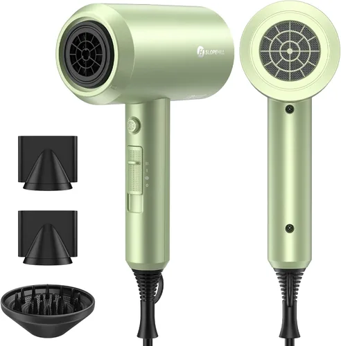 Miniatura 16 de Slopehill Secador de pelo iónico profesional, potente secadora de bajo ruido de secado rápido de 1800 W con 2 boquillas concentradoras, 1 accesorios