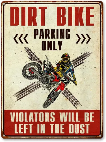 Letrero decorativo de motocross para niños, accesorios de motocross para hombres, regalos de motocross para hombres, aluminio libre de óxido, 9 x 11