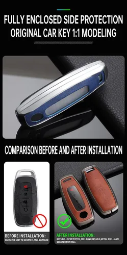 Miniatura 7 de ontto Elegante funda para llavero compatible con Nissan Rogue Pathfinder
