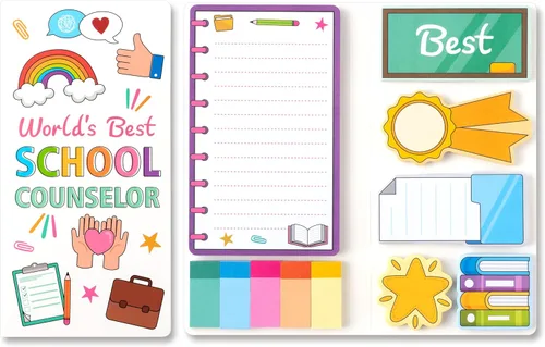 Miniatura 67 de Xqumoi Teaching is A Work of Heart - Juego de notas adhesivas de 550 hojas, lápiz en forma de manzana, blocs de notas autoadhesivas, notas