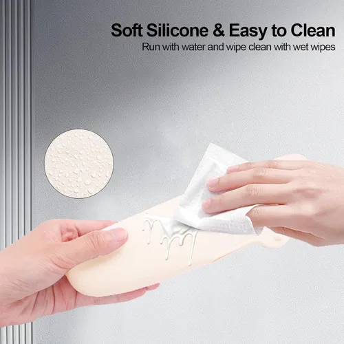 Miniatura 3 de Soporte de cepillo de maquillaje de viaje de silicona, diseño a presión medio abierto, organizador de maquillaje de belleza portátil y ecológico