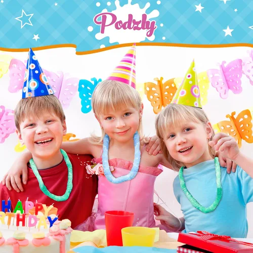 Miniatura 5 de Podzly 200 piezas hawaianas Leis – Diseños surtidos vibrantes – Ideal para celebraciones temáticas hawaianas, fiestas Luau, eventos de playa