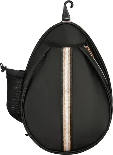 Miniatura 2 de Mochila de Tenis Cruzada de un Hombro de PU Blanco para Niñas, Bolsa de Tenis, Bolsa Bandolera para Raqueta de Tenis para Mujeres, con Portabotellas