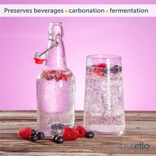 Miniatura 2 de Crutello Botellas de cerveza de vidrio transparente de 16 onzas para elaboración de cerveza, kombucha, soda, jugo, paquete de 12 botellas de vidrio