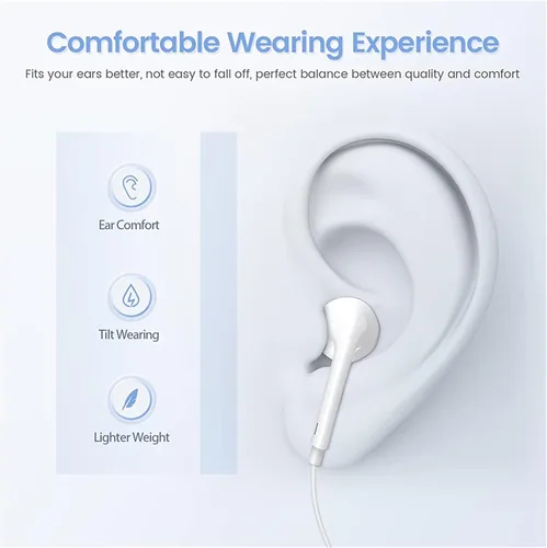 Miniatura 5 de 2 paquetes de auriculares con cable para iPhone, auriculares de 3.5mm con micrófono y control remoto incorporado, llamadas ultra claras y sin ruido