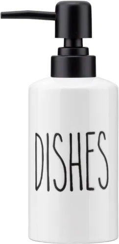 Miniatura 9 de Dispensador de jabón FE, dispensador de jabón líquido de cerámica de 300 ml/10 oz, dispensador de jabón recargable para cocina, baño y lavadero Negro