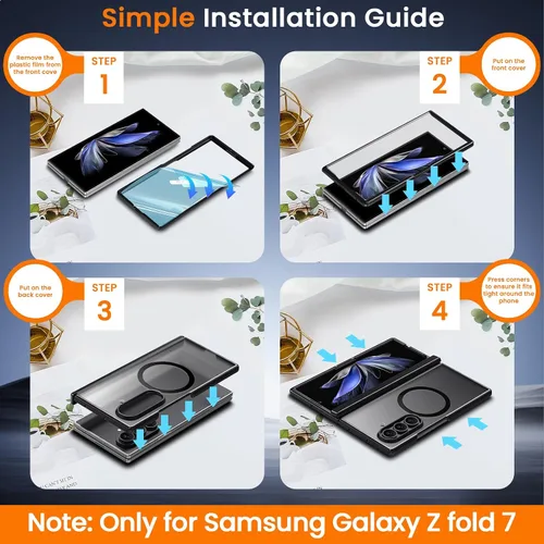 Miniatura 8 de WRJ Funda magnética para Samsung Galaxy Z Fold 7, [protector de pantalla integrado] [compatible con Magsafe], protección de bisagra de cuerpo