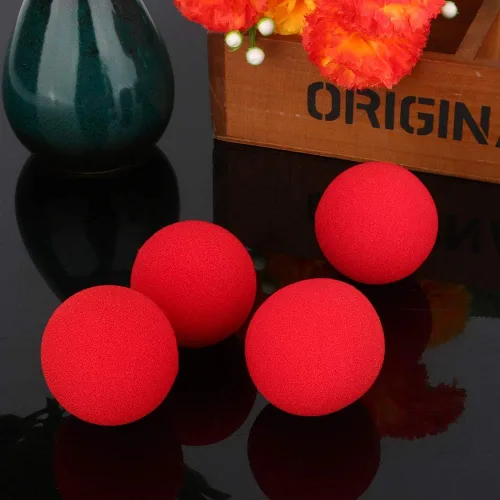 Miniatura 4 de Oumefar Juego de bolas mágicas mágicas suaves y rojas, bola de esponja pequeña, accesorios de truco, bolas hinchables, bola de esponja de EVA suave