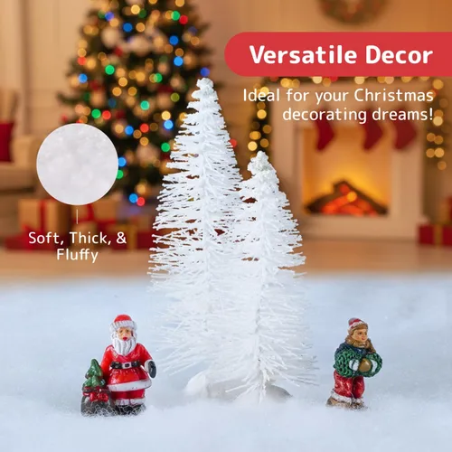 Miniatura 7 de PREXTEX Paquete de 2 rollos de manta de nieve falsa, manta de nieve artificial de 94.5 x 31.5 pulgadas para casas de pueblo de Navidad, fondos