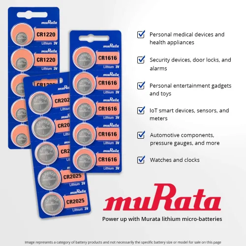 Miniatura 4 de Murata Batería CR2032 DL2032 ECR2032 3V Litio Moneda Celda (10 Baterías)