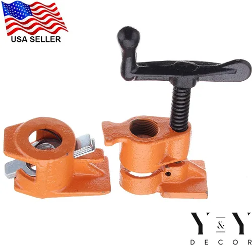 Miniatura 7 de Y&Y Decor Paquete de 4 abrazaderas de tubo de 3/4 pulgadas para pegar madera, hierro fundido resistente, herramientas profesionales para carpintería