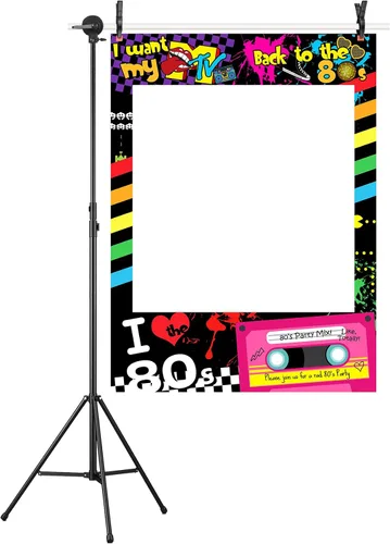Miniatura 3 de Marco de cabina de fotos I Love 80, accesorios para cabina de fotos no precortados para un fácil montaje por uno mismo, 23 x 17 pulgadas