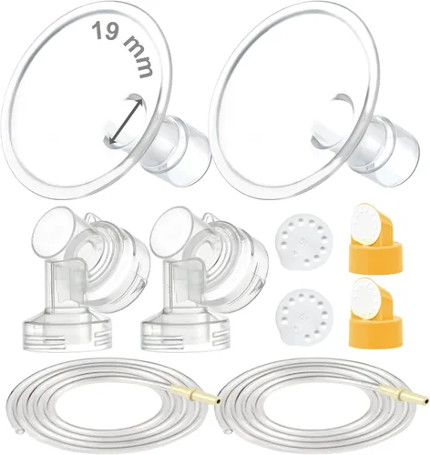 Miniatura 8 de Maymom Kit de extractor de leche compatible con bomba Medela in Style Advanced Pump; 2 protectores de pecho de 0.945 in, 2 válvulas, 4 membranas, 2