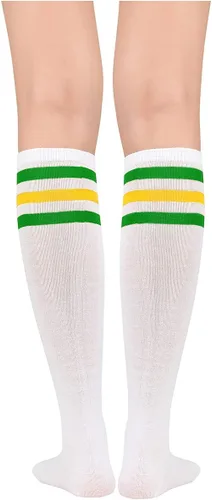 Miniatura 3 de Century Star - Calcetines altos hasta la rodilla para mujer con rayas finas y atléticas, calcetines altos para deportes al aire libre