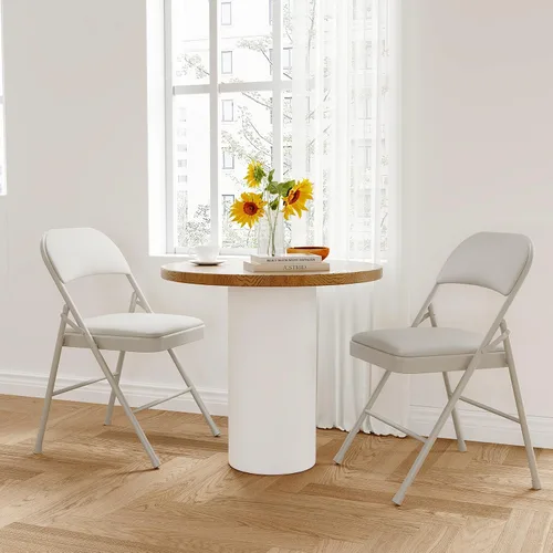 GarveeHome Paquete de 2 sillas plegables con cojines acolchados, silla plegable acolchada con capacidad para hasta 350 libras, silla plegable