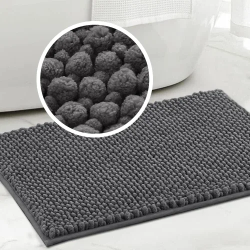 Miniatura 12 de Turquoize Alfombras de baño de felpilla antideslizante para baño, 17 x 24 pulgadas, extra suaves y absorbentes, lavables a máquina, perfectas