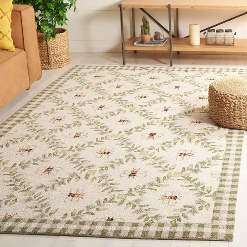 Miniatura 25 de SAFAVIEH Chelsea Collection - Alfombra decorativa de 1 pies 8 pulgadas x 2 pies 6 pulgadas, color negro, lana de campo francesa enganchada a mano