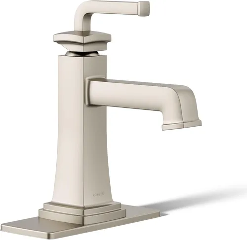 Miniatura 25 de KOHLER K-27399-4K-2MB Riff - Grifo de lavabo de baño amplio, grifos de baño de 3 agujeros con drenaje clicker, 1.0 GPM, latón moderno cepillado