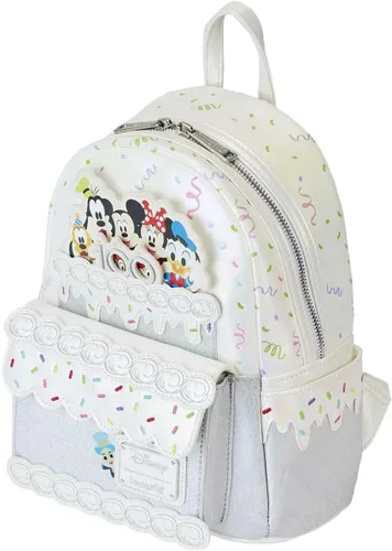 Miniatura 3 de Loungefly Disney 100 Celebration Cake Mini Mochila Mochilas Disney, Blanco, Moderno