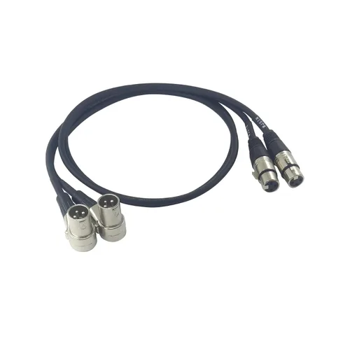 Miniatura 7 de WJSTN Cable XLR macho en ángulo recto XLR macho a hembra recto de 1 pie, adaptador de audio de micrófono XLR para cámara, mezclador, interfaz