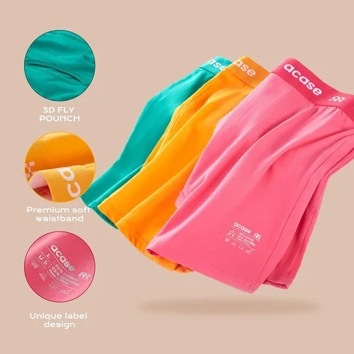 Miniatura 4 de Acase Mens Underwear Boxers Briefs Cotton Stretchy Underwear Pack Compression Boxer with Pouch Breathable Brief for Men