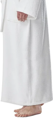 Miniatura 9 de Arus - Bata de baño clásica de algodón turco con capucha para hombre, con opción de longitud larga