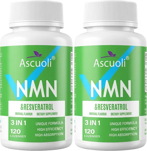 Miniatura 10 de NMN sublingual 500mg + Trans-Resveratrol 400mg, fórmula avanzada 3 en 1 99% puro suplemento de NMN y resveratrol para aumentar* NAD, células, Verde