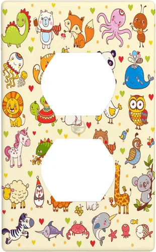 Miniatura 31 de Arctic Animals - Placa de interruptor de luz de 1 banda, lindo sello de dibujos animados, pingüino, oso polar, placa de pared individual basculante