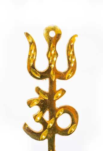 Miniatura 4 de Brss Trishakti Escultura religiosa espiritual india antigua decoración auspiciosa para colgar en la pared de la puerta, obra de exhibición