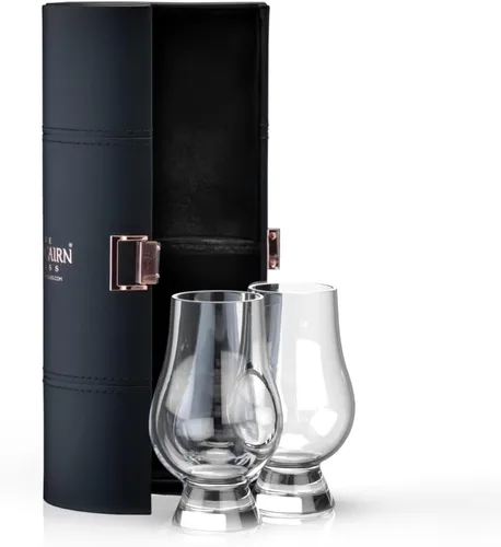 GLENCAIRN Vaso de whisky, juego de regalo de 2 en estuche de viaje